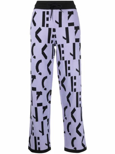 Kenzo all-over logo-print trousers Purple FC52PA6373SD