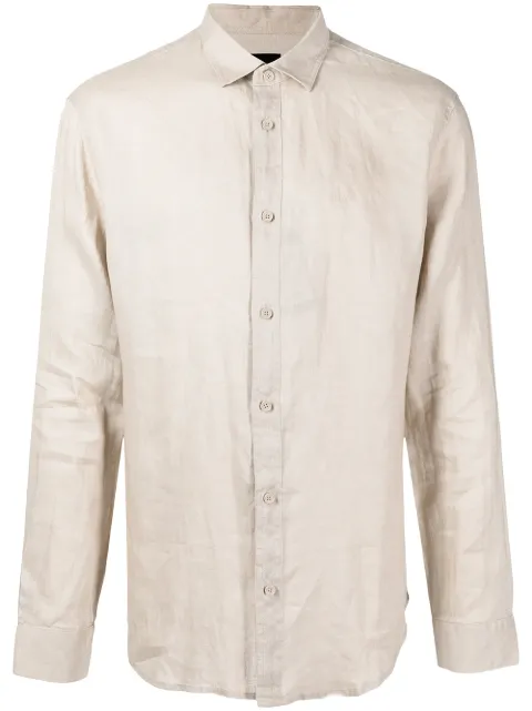 Armani Exchange long-sleeved linen shirt Grey 8NZC50ZNCFZ