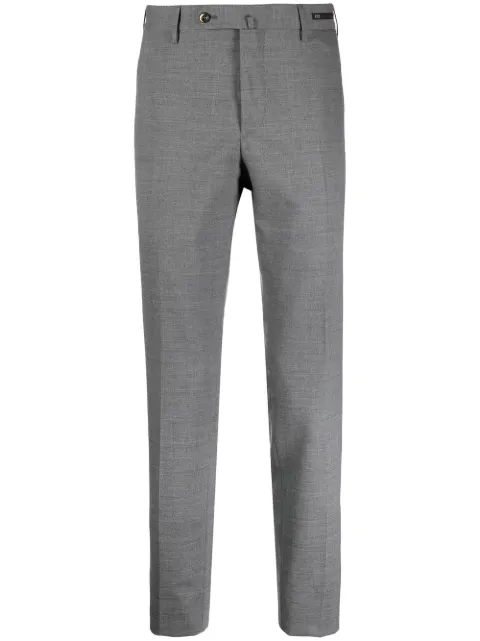 PT Torino logo-patch tailored suit trousers Grey COVF01Z00CL1RB04