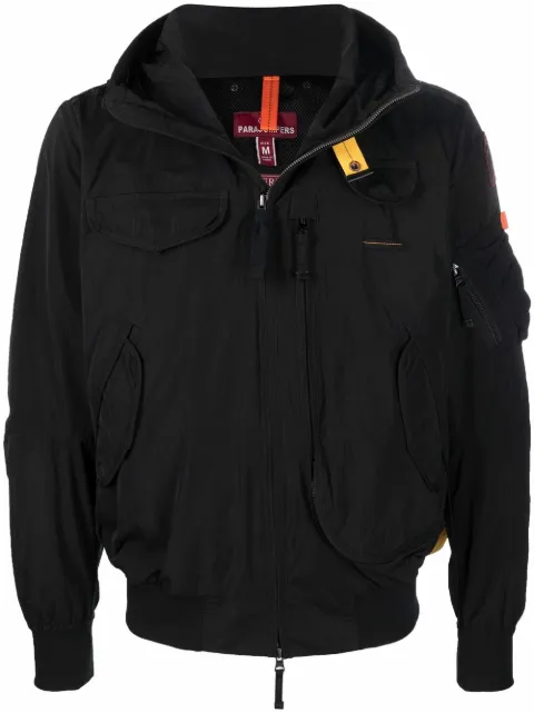 Parajumpers logo-patch hooded jacket Black 22SMPMJCKMA01P01