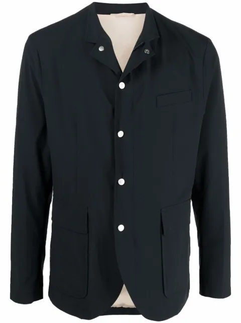 Eleventy single-breasted long-sleeve jacket Blue E75GIAD02TES0E138