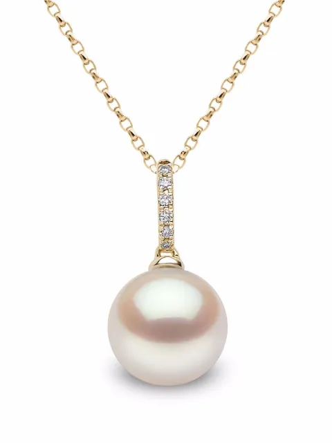 Yoko London 18kt yellow gold Classic Freshwater pearl and diamond necklace Gold YPM0021605