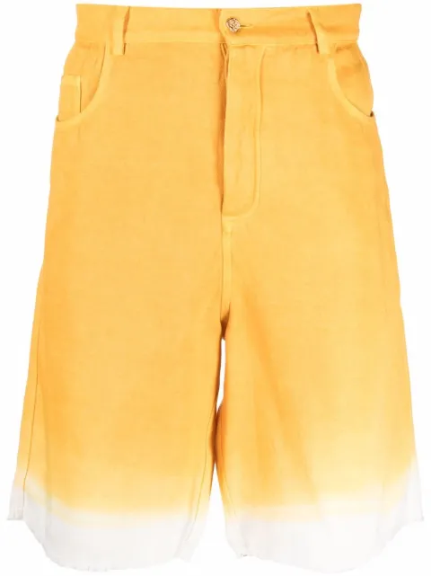 Federico Curradi tie-dye denim shorts Yellow CFMU30010HCU089A