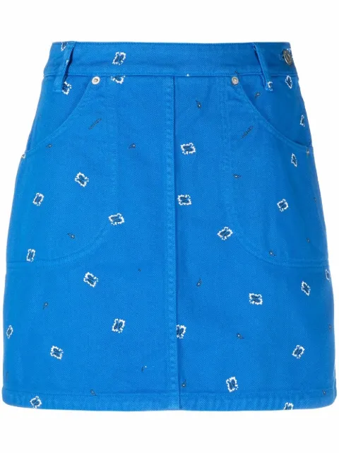 Kenzo paisley-print skirt Blue FC52DJ2599T5