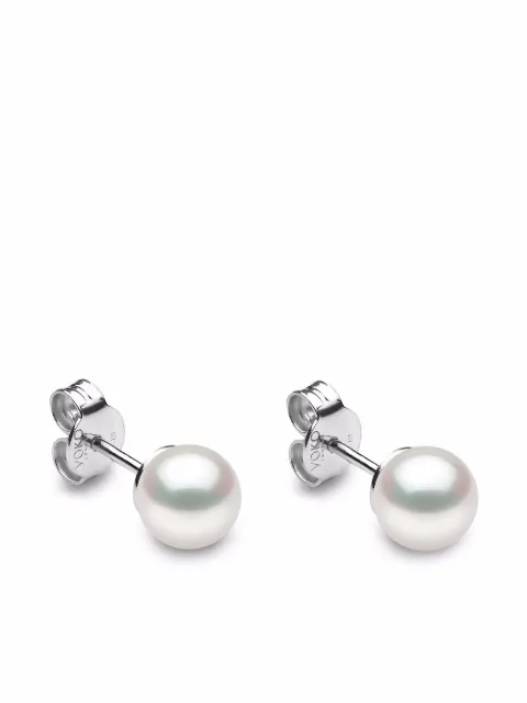 Yoko London 18kt white gold Classic 6mm Akoya pearl stud earrings Silver EYK109607AA
