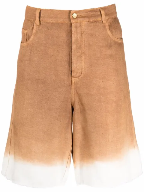 Federico Curradi tie-dye denim shorts Brown CFMU30010HCU089A