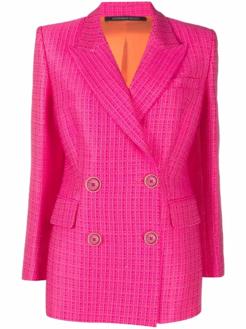 Antonino Valenti fitted double-breasted blazer Pink 3710AV22S99