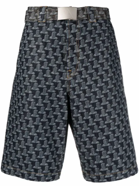 Lanvin geometric-print bermuda shorts Blue RMTR0054D041P22