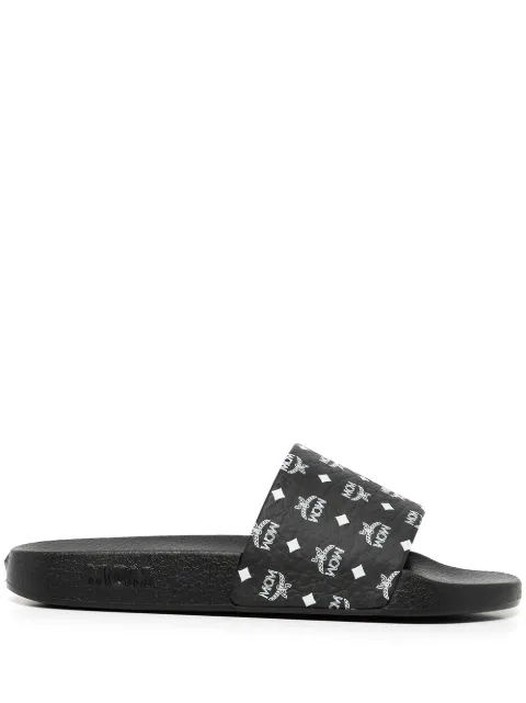 MCM monogram-print slides Black MESWSLIDES