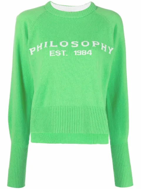 Philosophy Di Lorenzo Serafini logo-intarsia crew-neck jumper Green 09170700