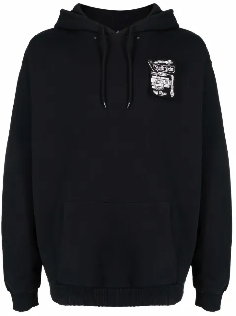 Raf Simons patch-detail long-sleeved hoodie Black FPSM195340