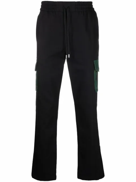 Just Don floral-print cargo track trousers Black 32JUSP013226301