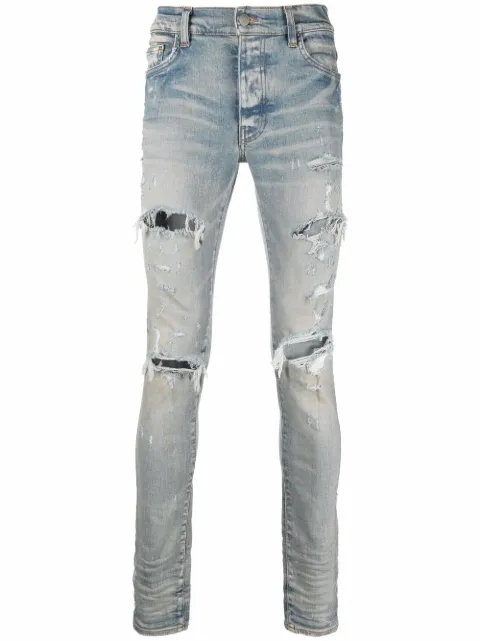 AMIRI distressed skinny jeans Blue PXMD005
