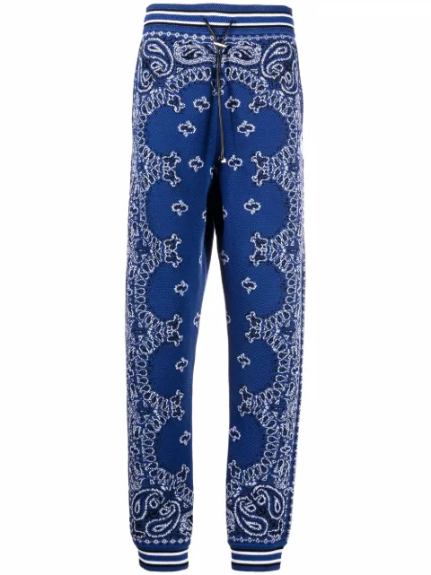 AMIRI bandana-print track trousers Blue PS22MKP052