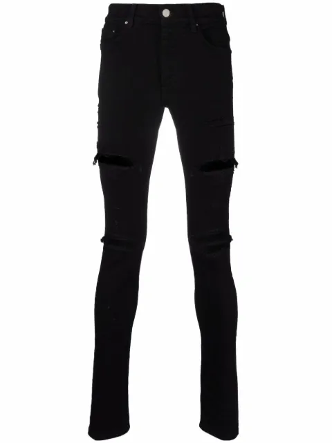 AMIRI distressed-effect skinny jeans Black PXMD005