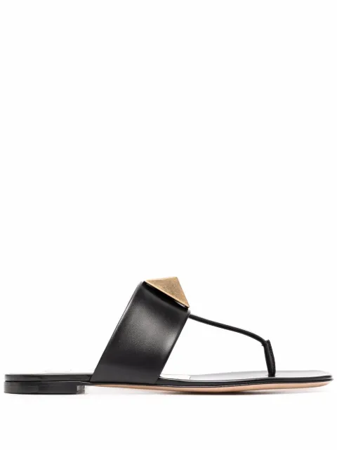 Valentino Garavani One Stud flat sandals Black WS0EI2CYI