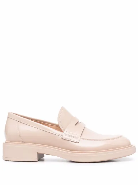 Gianvito Rossi Harris leather loafers Neutrals G2528320GOMSRA