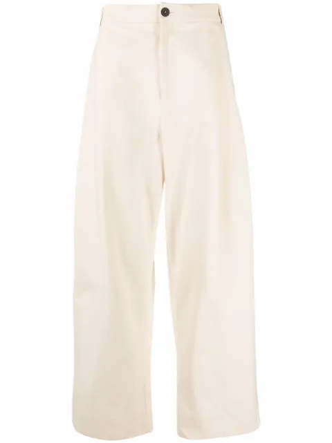 Studio Nicholson Sorte wide-leg pleated trousers Neutrals SORTESNM1248PEACHEDCOTTONTWILLCREAM