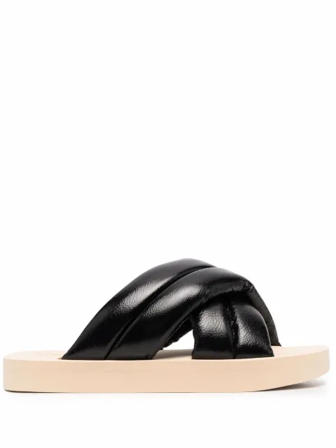 Proenza Schouler crossover slide sandals Black PS38025A15026
