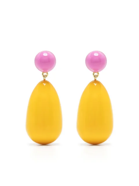 Eshvi two-tone tear drop earrings Yellow 10798FEBYSH27