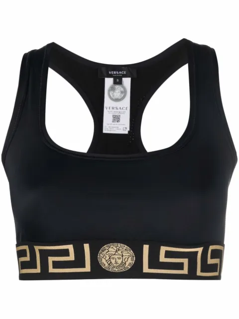 Versace La Greca cropped sports bra Black 10041041A02322