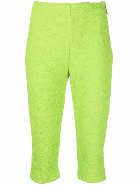 MSGM jersey-knit cropped leggings Green 3241MDB13227102