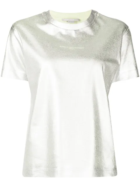 Stella McCartney 2001 logo metallic T-shirt Silver 602907SPW47