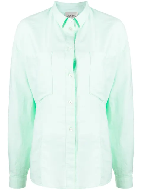 Forte Forte chest-pocket longsleeved shirt Green 8878MYSHIRT
