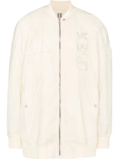 Rick Owens DRKSHDW embroidered logo bomber jacket Neutrals DU01B7977NDT1