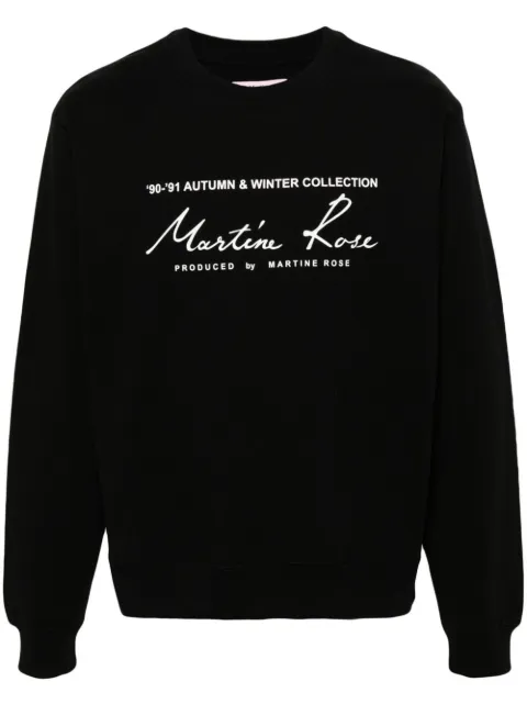 Martine Rose logo-print cotton sweatshirt Black CMR601FLBLACK