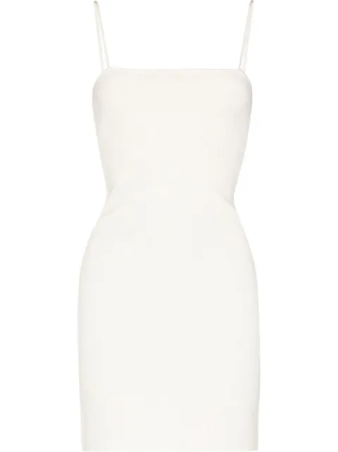 FENDI spaghetti-strap square-neck dress Neutrals FZDA02AJTH