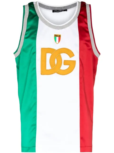 Dolce & Gabbana DG striped tank top White G8OH0ZG7B7R