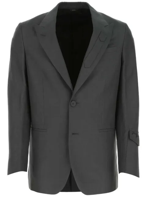 FENDI peak-lapel single-breasted blazer Grey FJ0657AIEZ