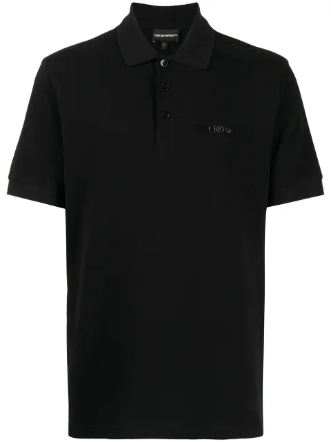 Emporio Armani logo-print cotton polo shirt Black 3L1F8P1JX5Z