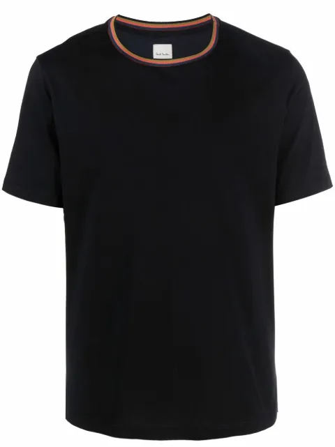 Paul Smith stripe-trim organic cotton T-shirt Black M1R697PSH00084