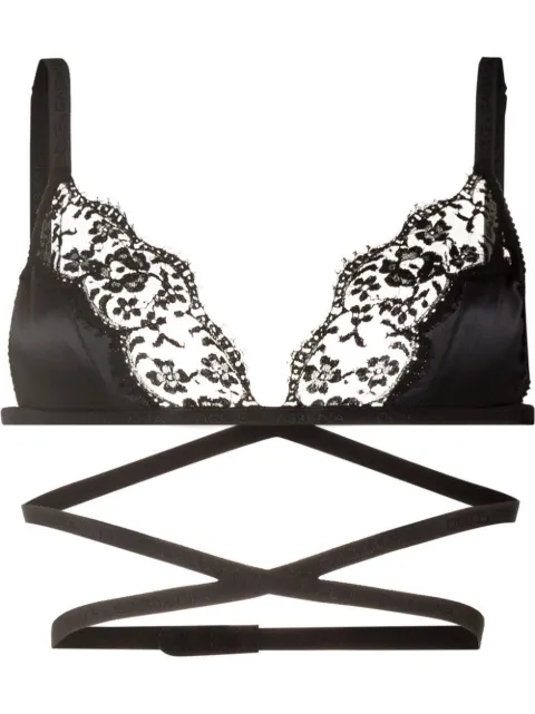 Dolce & Gabbana lace-detailing satin bra Black O1C12TFUAD8