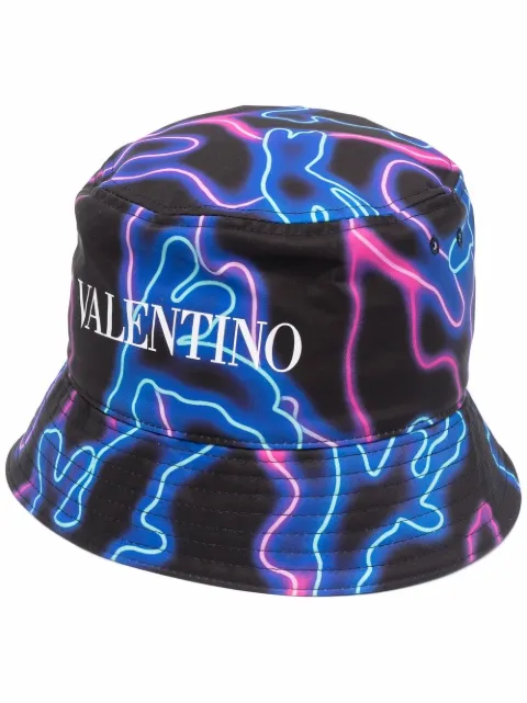 Valentino Garavani Neon Camou print bucket hat Black YHGA11GTH
