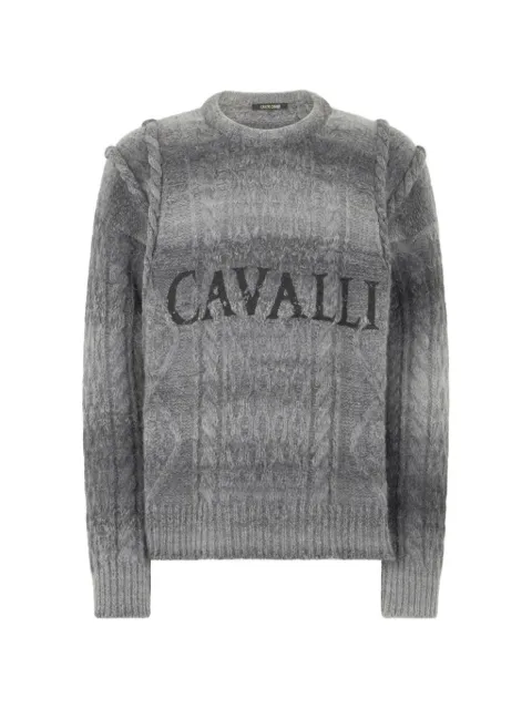Roberto Cavalli embroidered-logo crew-neck sweater Grey PRM611MA100