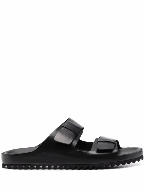 Officine Creative double strap flat sandals Black OCUAGOR002SPSOI1000