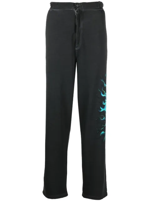 Roberto Cavalli graphic-print straight trousers Black PRT25FCF051