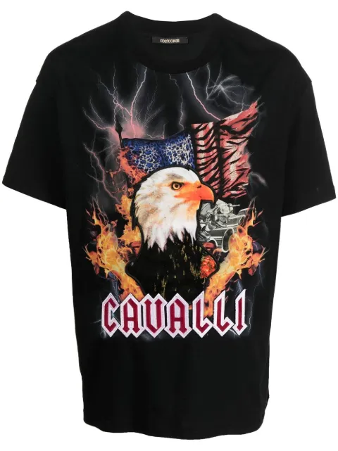 Roberto Cavalli eagle print short-sleeve T-shirt Black PRT61NJD060