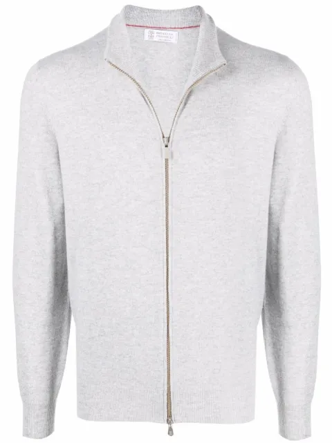 Brunello Cucinelli zip-up cashmere jumper Grey M2200106CK773