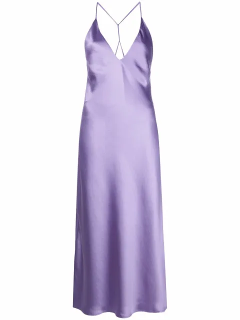 Blanca Vita V-neck strappy dress Purple SAGGINA4762