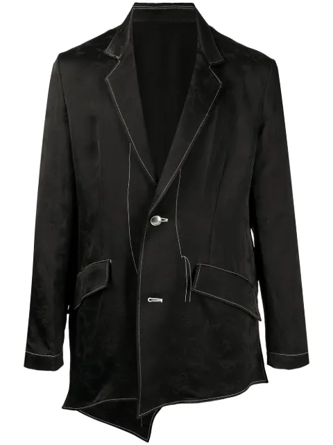 sulvam contrast-stitched jacket Black SPJ06200