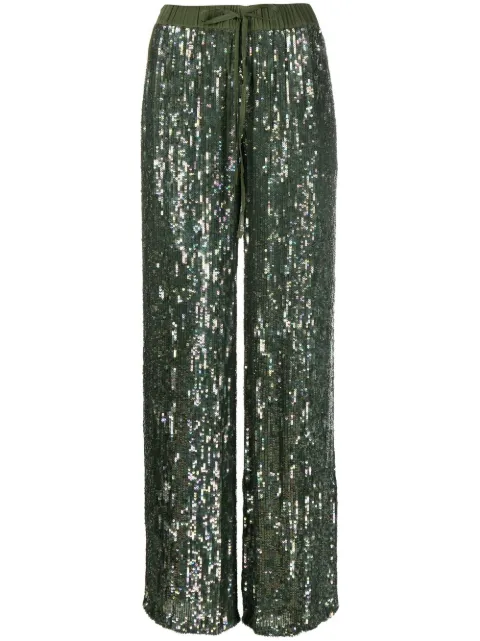 P.A.R.O.S.H. sequin wide-leg trousers Green GEMD230565
