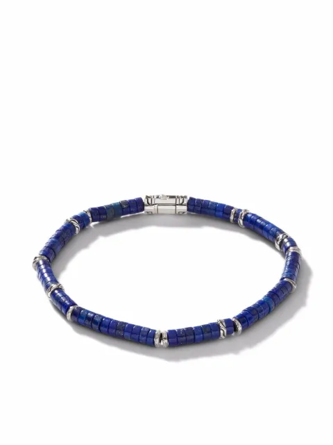 John Hardy Classic Chain Heishi Silver bead bracelet Blue BUS900698LPZ