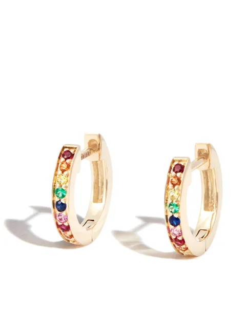 Sydney Evan 14kt yellow gold Rainbow Pavé huggie earrings Gold EJP1148MCY