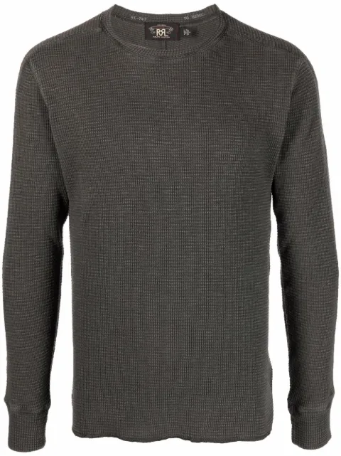 Ralph Lauren RRL waffle-knit cotton jumper Grey 782504858002