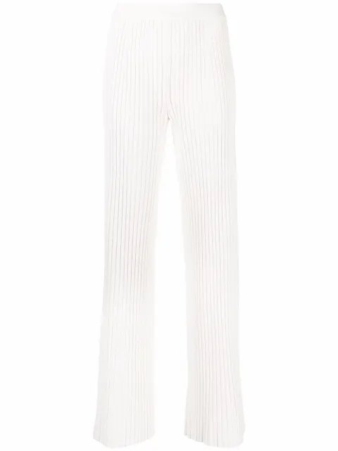 MRZ ribbed knitted trousers White 0045