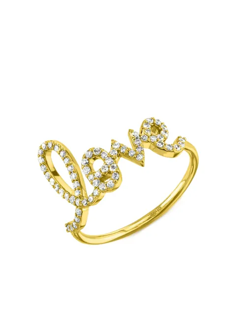 Sydney Evan large 14kt yellow gold Love Script diamond ring Gold RJP1427Y